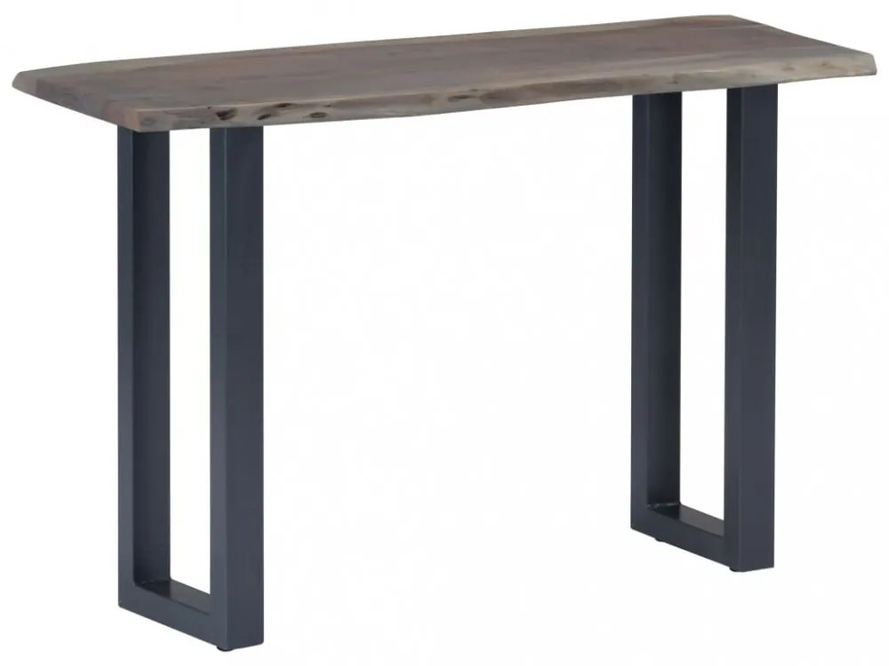 szürke tömör akácfa és fém tálalóasztal 115 x 35 x 76 cm