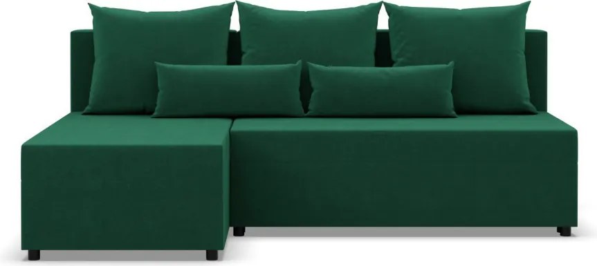 Nobu sarokkanapé, bársony, univerzális oldal, zöld
