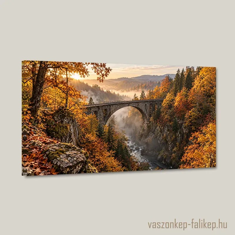 Aranyló Völgyhíd vászonkép – prémium hangulat 40x23 cm