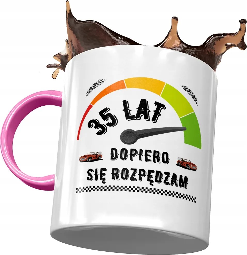 Rózsaszín Bögre Születésnapra 35 35-es 35-ös Ajándék Nyomtatott Fotóval