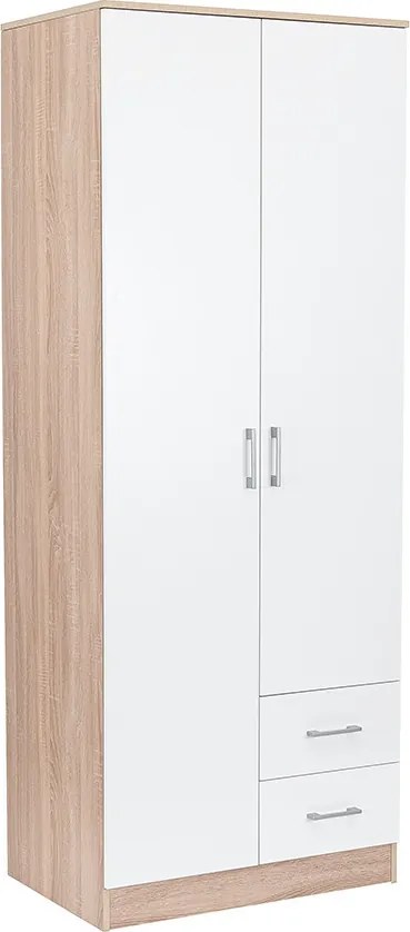 Miami gardróbszekrény 80x205 cm fehér-sonoma tölgy