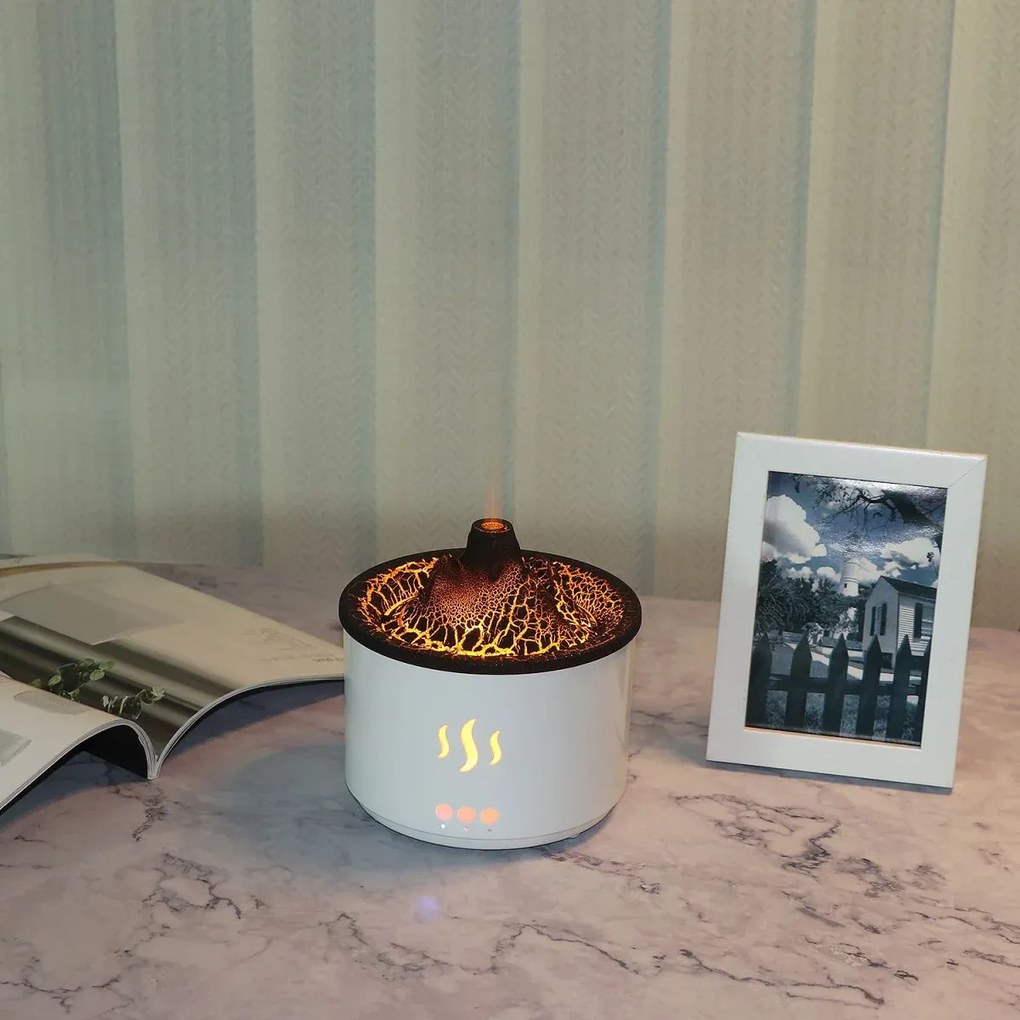 RDF3 aroma diffúzor vulkán formájában - 500 ml - fehér