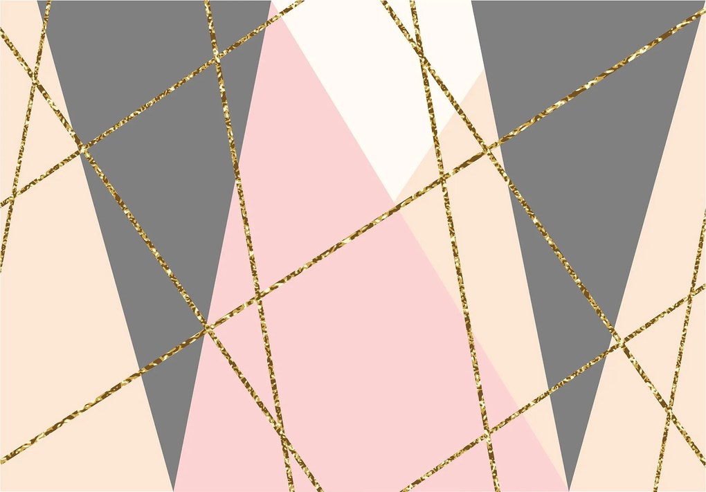 Fotótapéta Arany háromszögek geometria és pasztell minimalizmus 254x184 +ragasztó