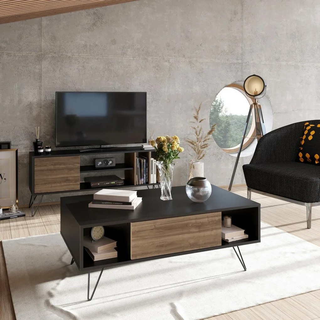 Mistico Black and Walnut konferenciaasztal