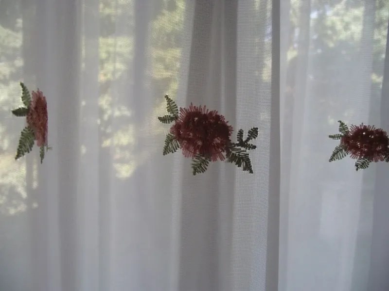 Johanna Fehér Organza függöny 250 x 300 cm virágos