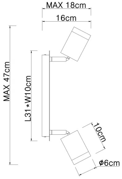 Globo 54032-2B - Spotlámpa JOSEBA 2xE27/60W/230V