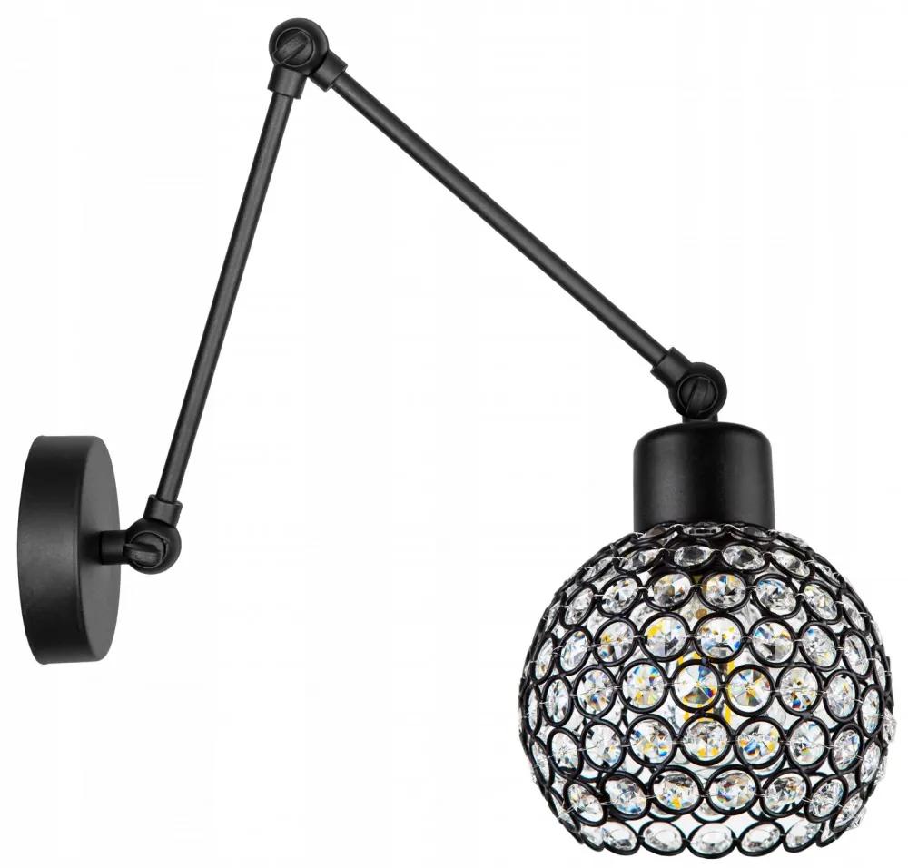 Crystal Ball karos fali lámpa fekete 1x E27 + ajándék LED izzó