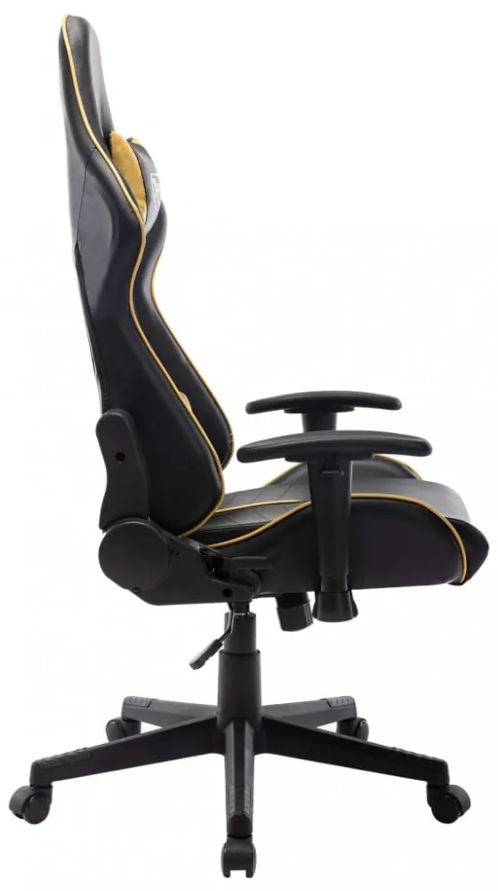 fekete és arany színű műbőr gamer szék