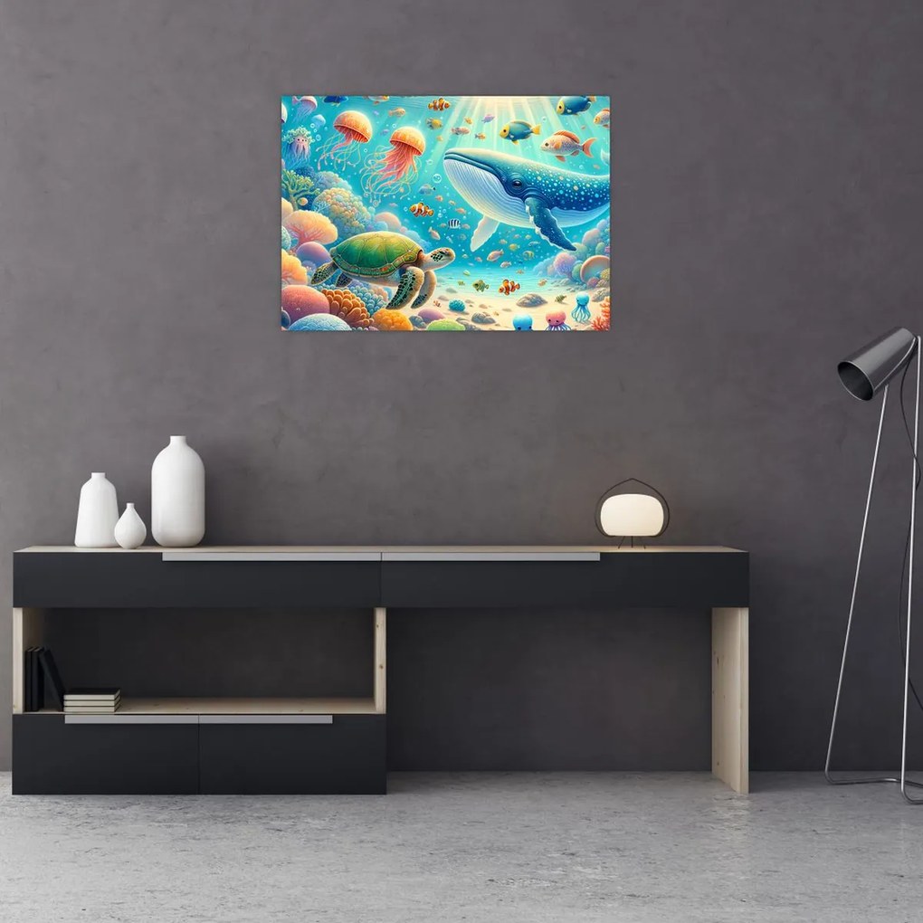 Üveg kép - A világ a víz alatt (70x50 cm)