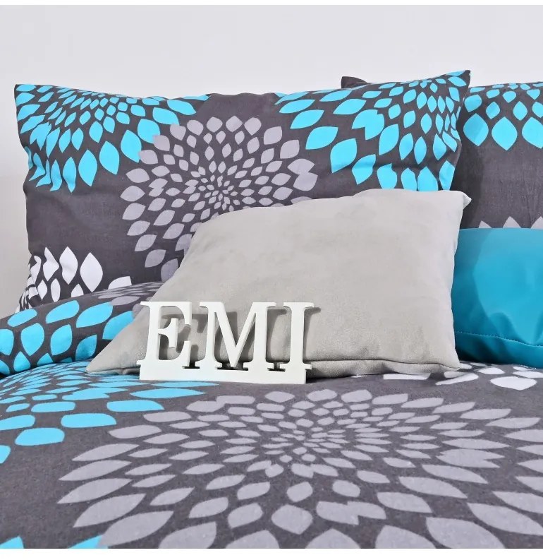 EMI Denver kék-szürke pamut ágyneműhuzat, Párna 70x90