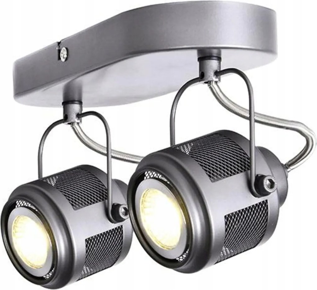 Aca Lighting fali spotlámpa 2xGU10 szürke fém 28x10x16cm Krypton