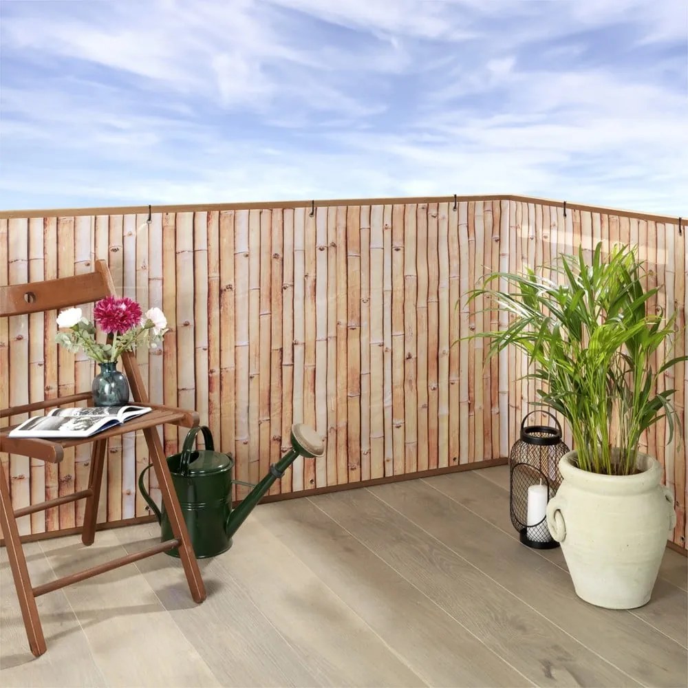 Világosbarna műanyag belátásgátló erkélyre 500x85 cm – Maximex