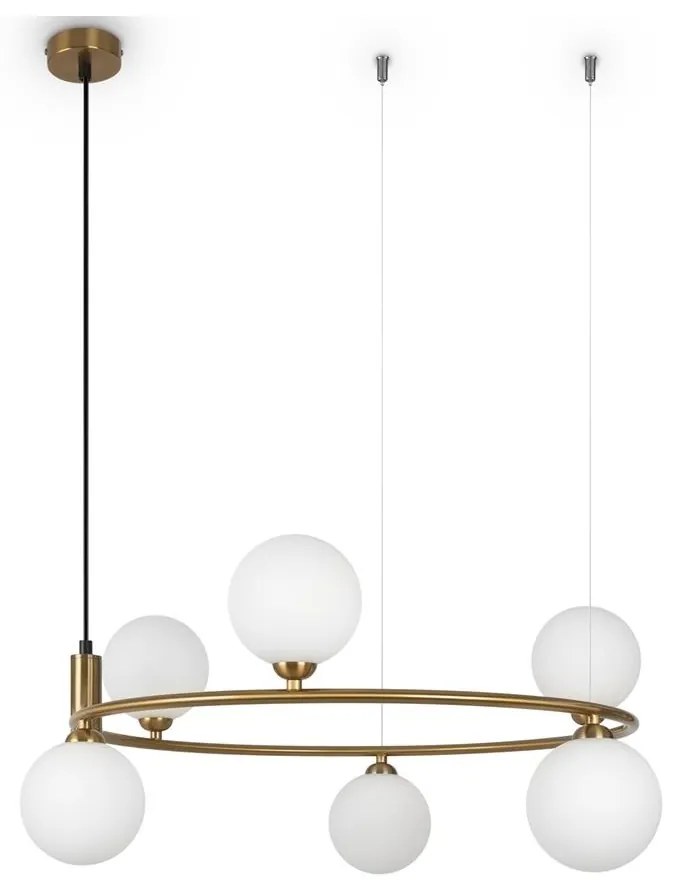 Maytoni MOD013PL-06BS1 - Csillár zsinóron RING 6xG9/25W/230V réz