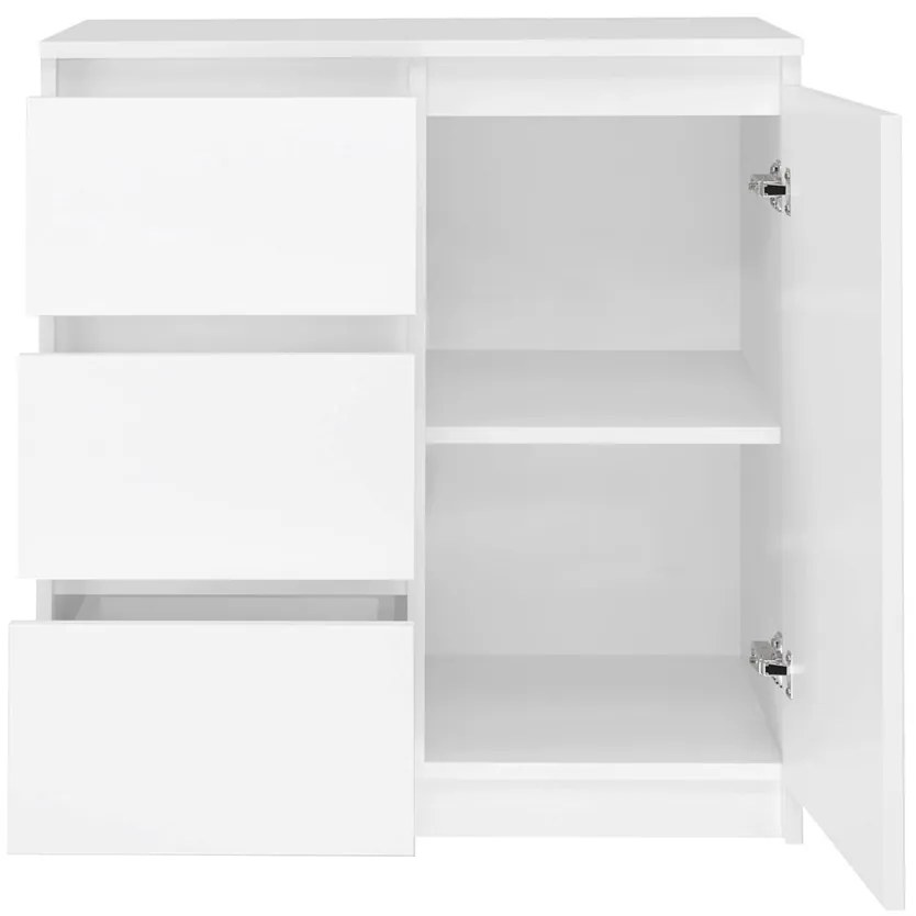 1D3S komód, 40x80x75 cm, fehér