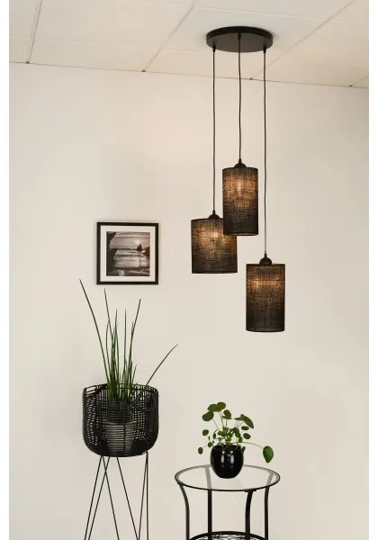 Brilagi - TUBES 3xE27/15W/230V fekete függeszték