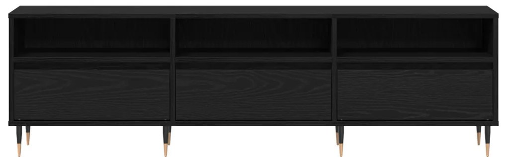 TV szekrény fekete tölgy 150x30x44.5 cm szerelt fa
