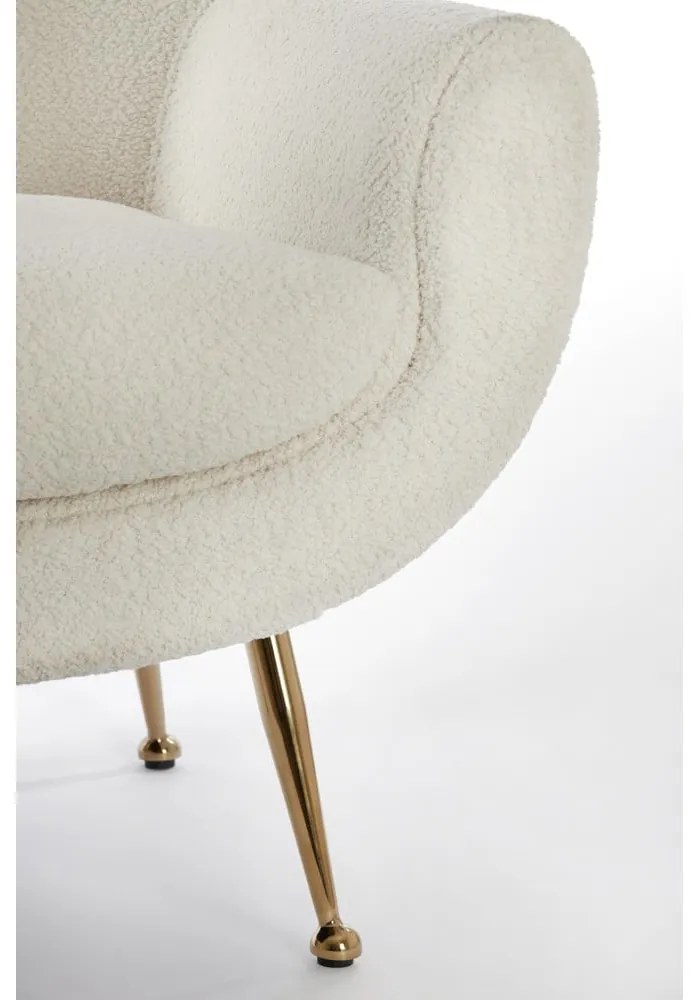 Krémszínű buklé fotel Vinstra – Light & Living