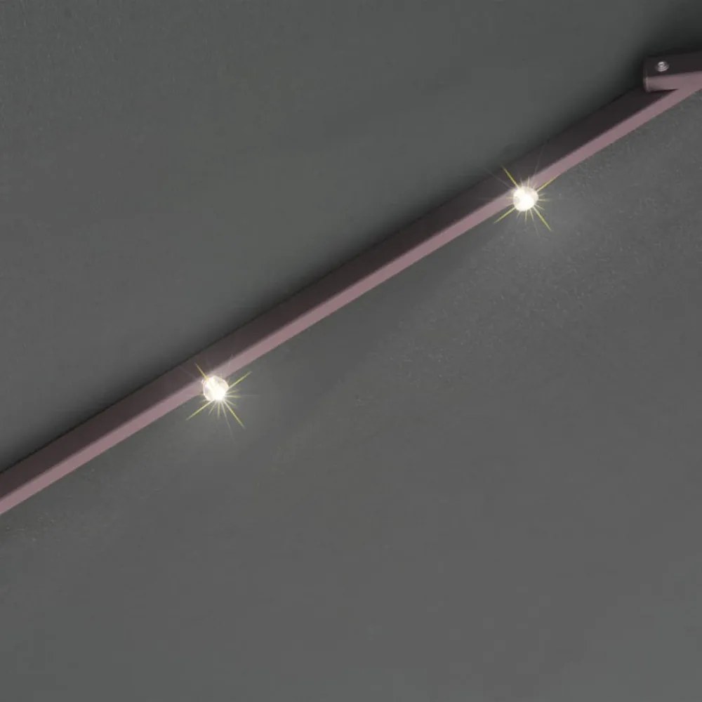 zöld függőernyő LED-del, fém rúddal 300 cm
