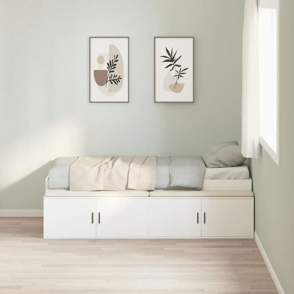 Tárolós ágykeret Fehér 90x200 cm