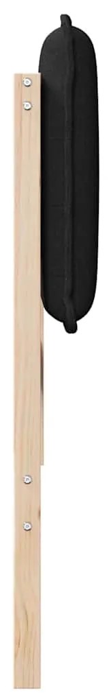 Kárpitozott fejtámla Természetes és fekete 150 cm Tömör fenyőfa