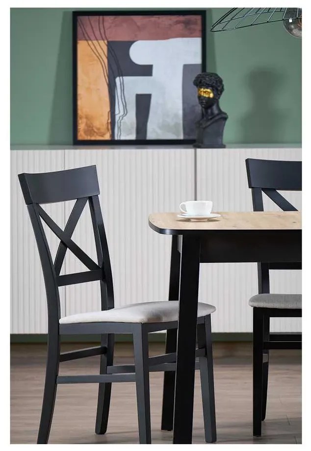 Hank étkezőasztal, artisan tölgy / fekete