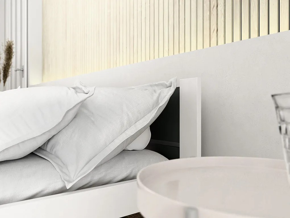 IKAROS DOUBLE ágy 90 x 200 cm, antracit/fehér Ágyrács: Lamellás ágyrács, Matrac: Deluxe 10 cm matrac