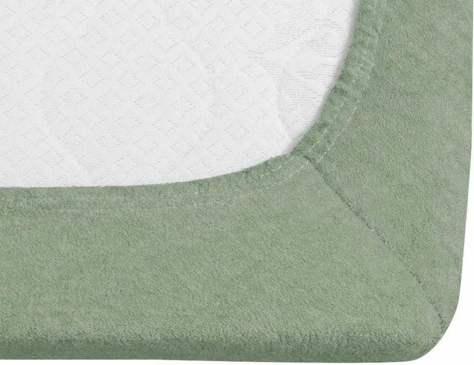 Frottír gumis lepedő EXCLUSIVE világos olíva 180 x 200 cm