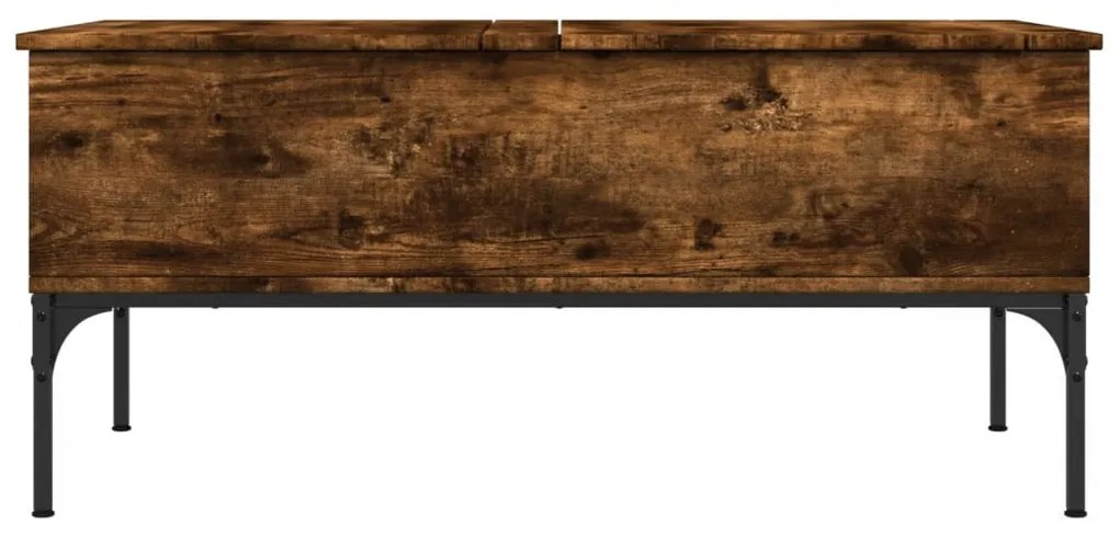 Füstös tölgy szerelt fa és fém dohányzóasztal 100 x 50 x 45 cm