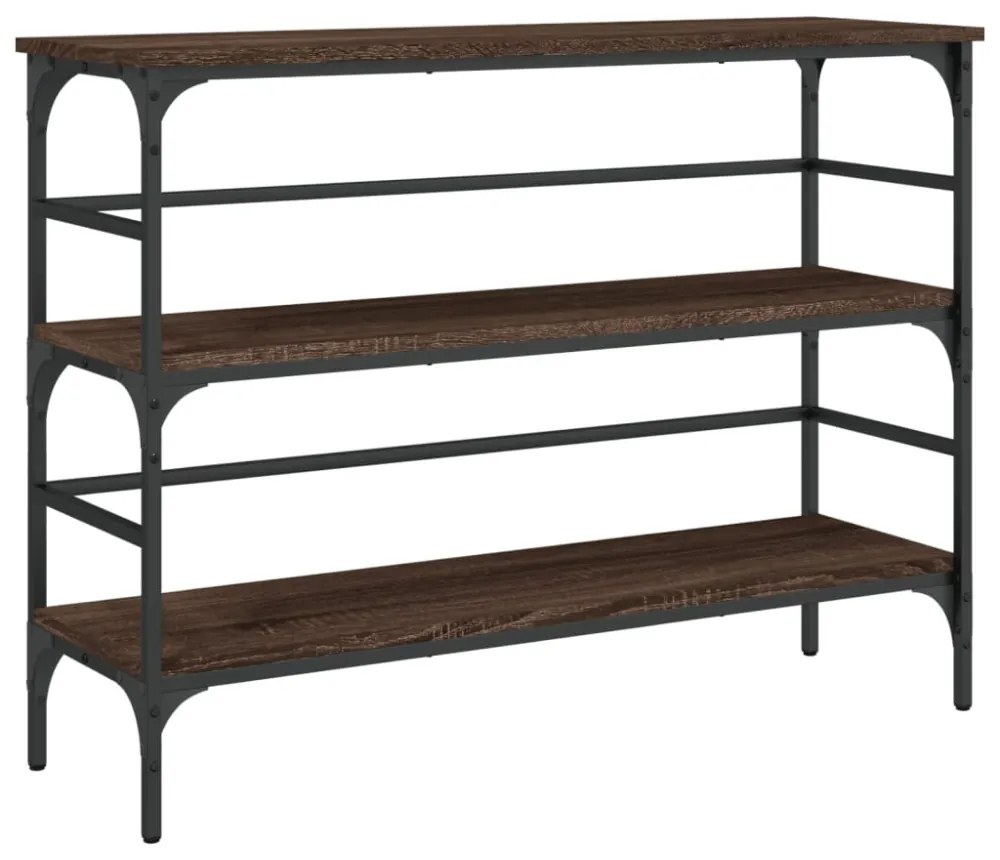 barna tölgyszínű szerelt fa tálalóasztal 100 x 32 x 75 cm