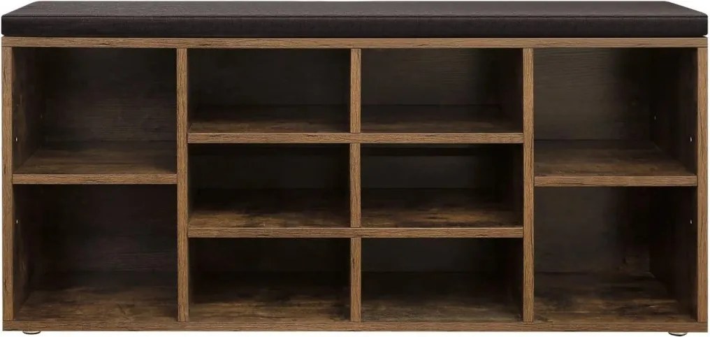 Cipősszekrény paddal TAYLOR 104x30x48 cm, rusztikus barna