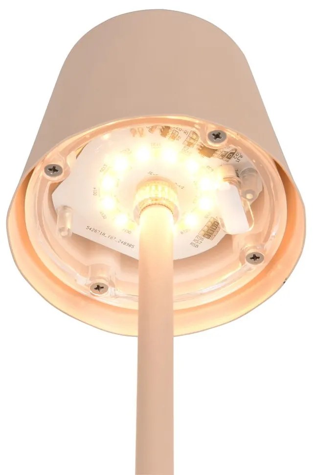 Krémszínű LED asztali lámpa fém búrával (magasság 21 cm) Diaz – Reality