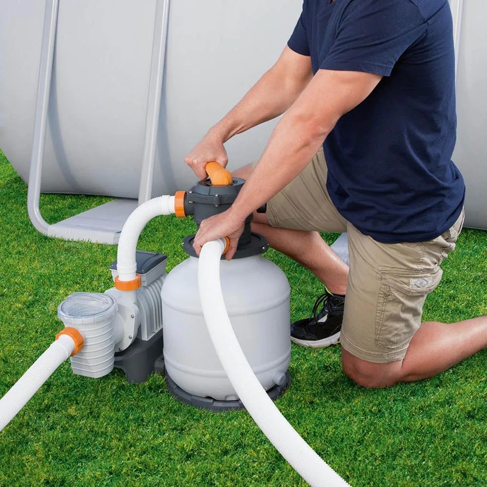 Flowclear Homokszűrős vízforgató 8 m³/h ChemConnect vegyszeradagolóval