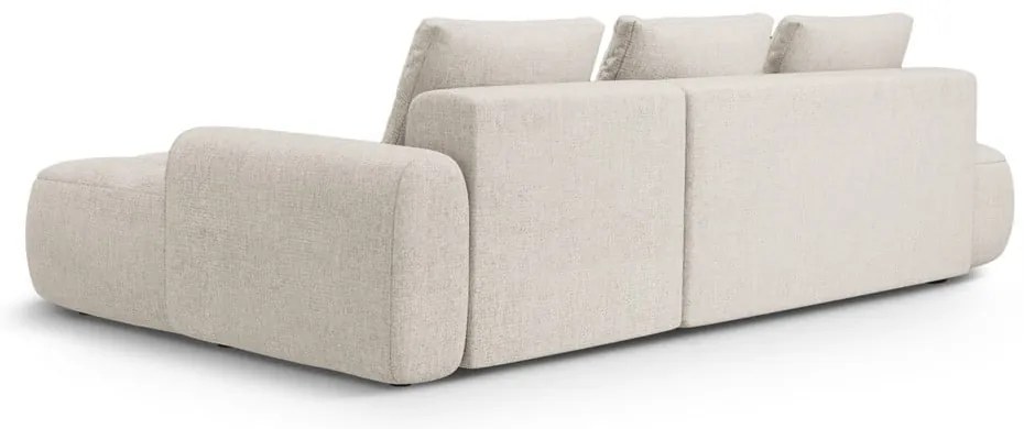 Bézs kinyitható-tárolóhelyes sarokkanapé (jobb oldali-heverő résszel) Linz – Cosmopolitan Design