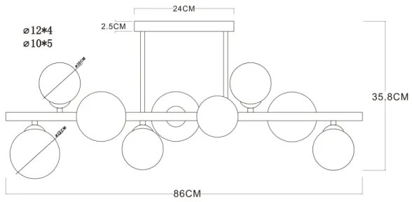 Globo 56133-9D - RIHA LED csillár 9xG9/3W/230V rúdon