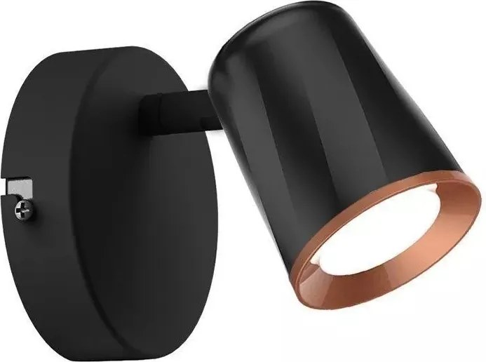 Fali lámpa V-tac fekete 4000K semleges fehér 5W Led 540lm IP20 VT-806