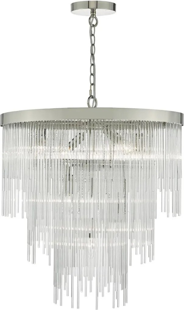 DAR LIGHTING ISL3450 ISLA Glamour Függesztett Lámpa Csiszolt Króm, Átlátszó E14 IP20