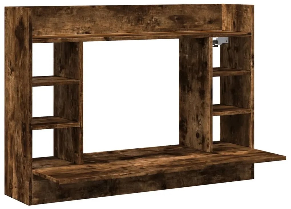 füstös tölgy színű szerelt fa fali íróasztal 105 x 48 x 75 cm