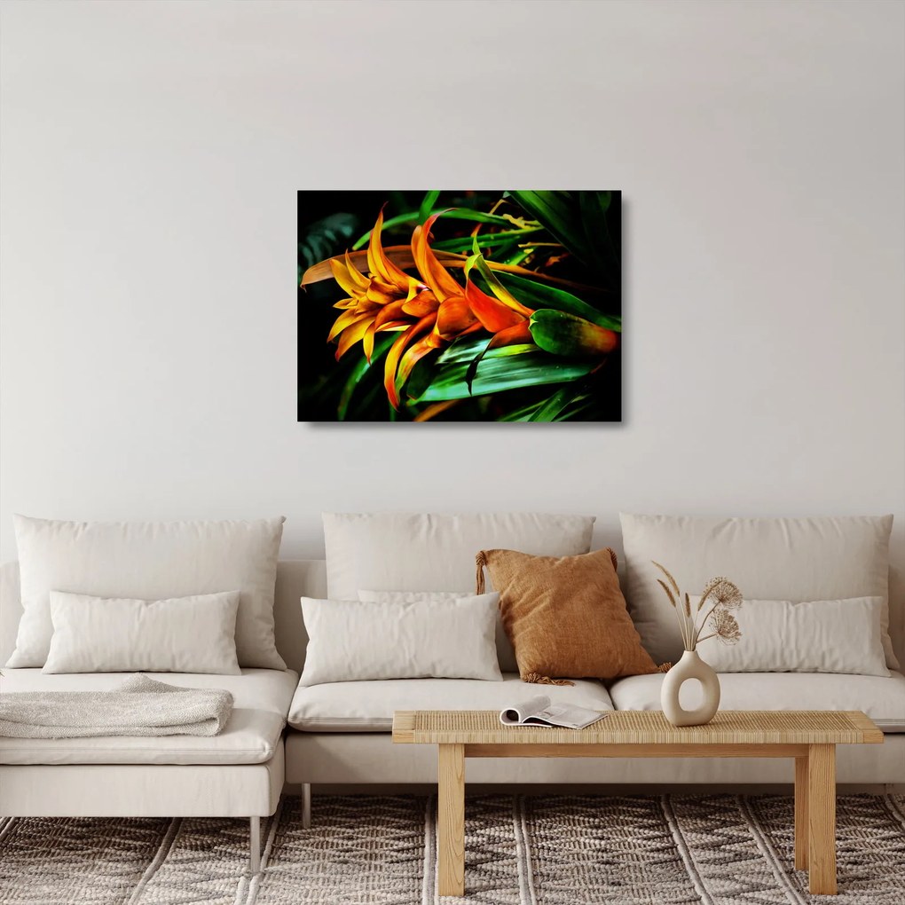 Narancssárga csokor képe (üvegen) (70x50 cm)