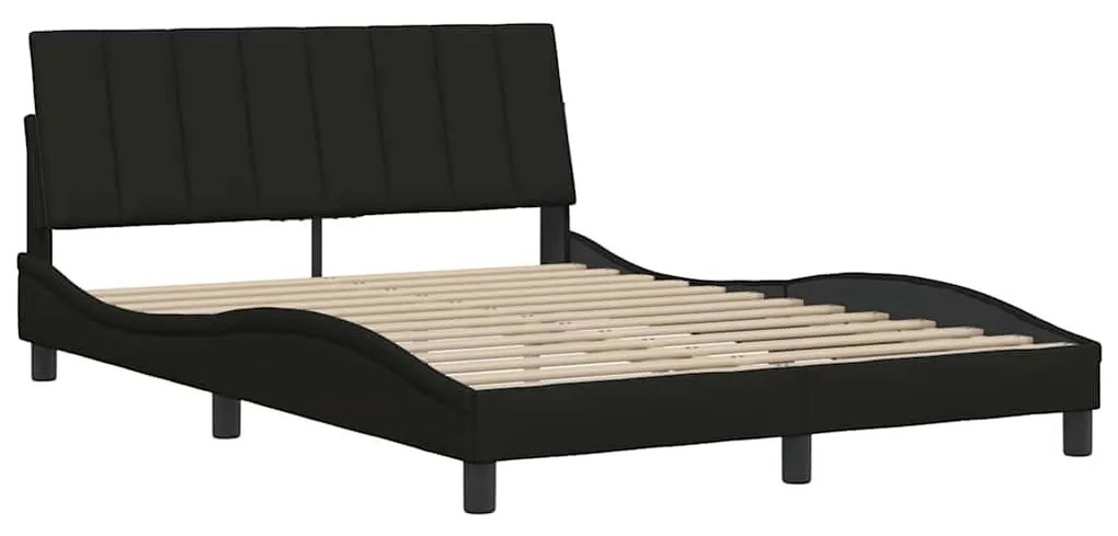 fekete szövet ágykeret matrac nélkül Hanko 140 x 190 cm