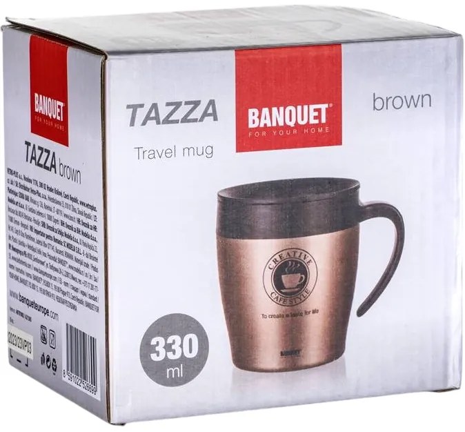 Banquet TAZZA utazó termo bögre 330 ml, barna