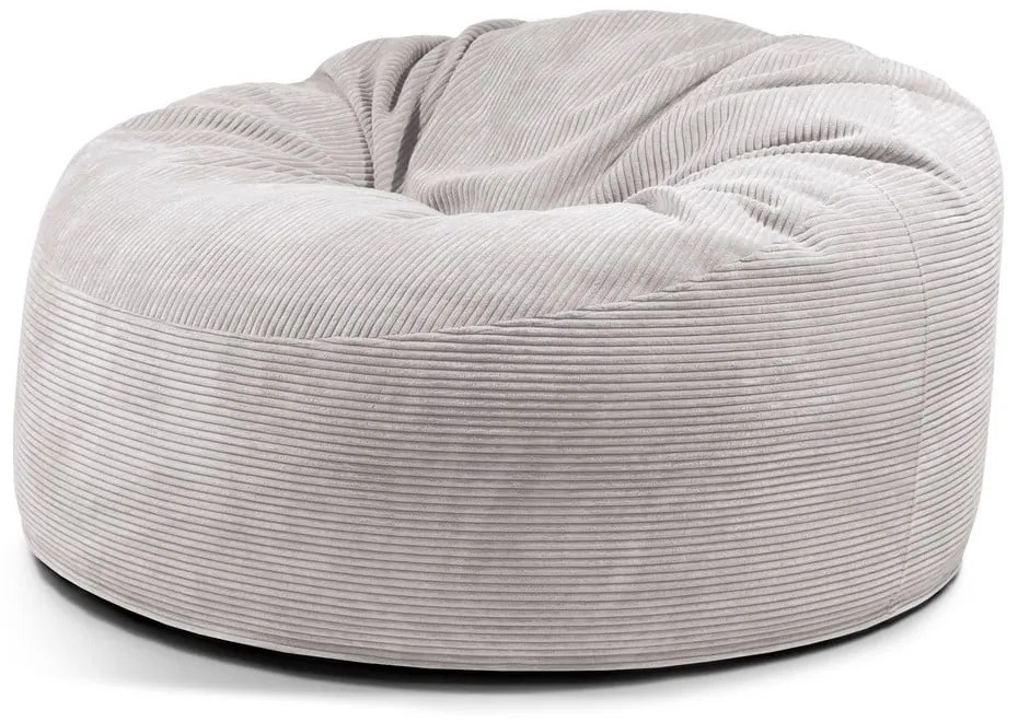 Világosszürke kordbársony babzsákfotel Om 135 – SLOWDOWN