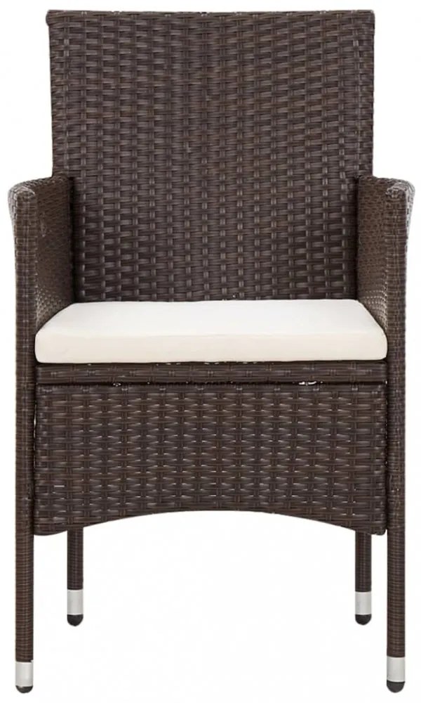 4 részes barna polyrattan kerti ülőgarnitúra párnákkal