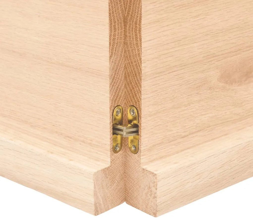 kezeletlen tömör tölgyfa fali polc 200x60x(2-4) cm