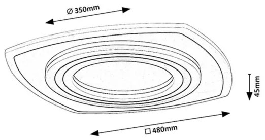 Rabalux 71317-LED fényerőszabályozható mennyezeti lámpatest TANELI 60W/230V 3000/4000/6000K króm/fekete + távirányító