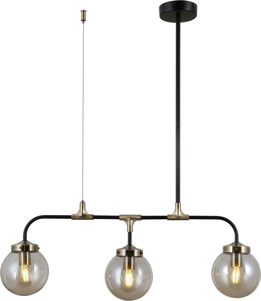 Italux vintage függeszték valpena antik bronz matt fekete itxpnd-48882-3