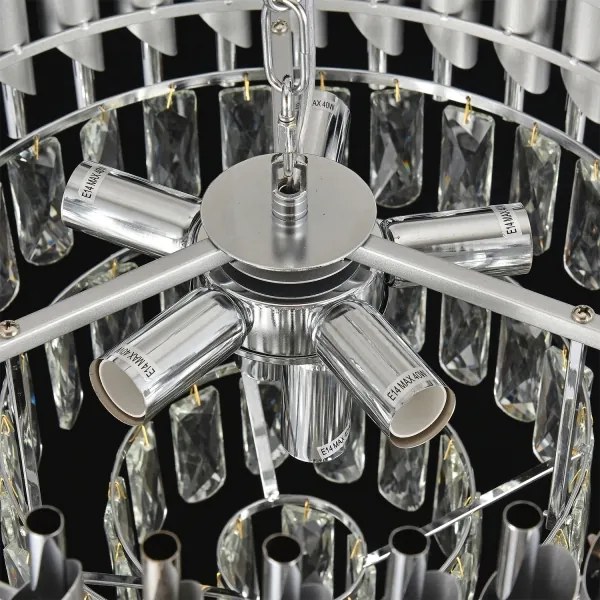Brilagi - Felületre szerelhető csillár ECLIPSE 7xE14/10W/230V, átmérő 48 cm, ezüst