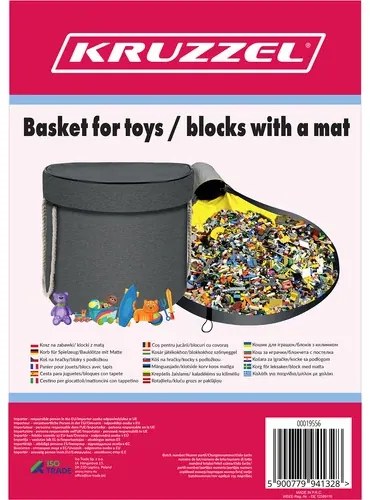 Játéktároló kosár játszószőnyeggel - Kruzzel