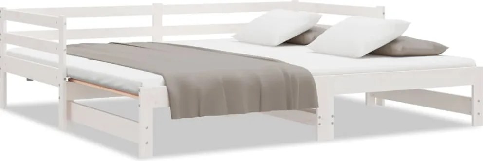 vidaXL fehér kihúzható nappali ágy matrac nélkül 90x190 cm