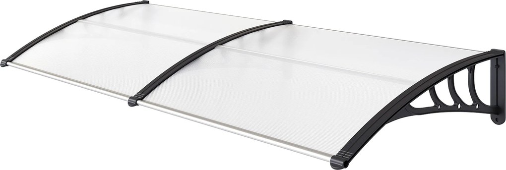 Outsunny Átlátszó Napernyő Előszoba Ajtóra 75x195x23 cm 5mm Polikarbonát Vízálló Napernyő Kültéri Alumínium | Aosom