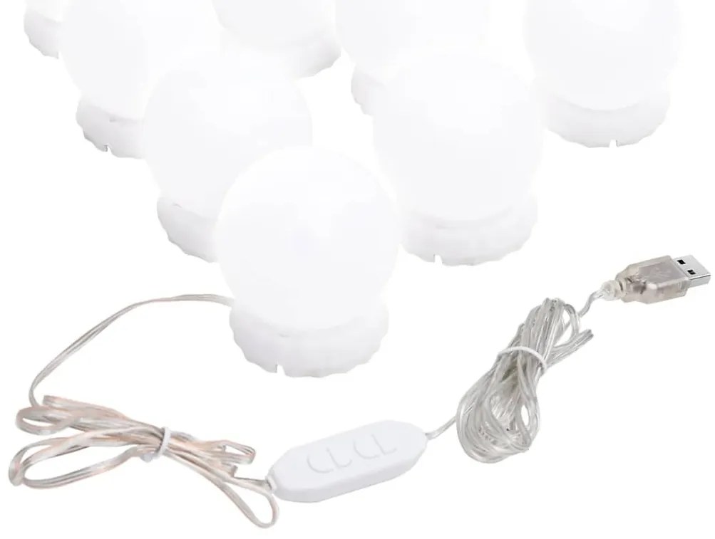 ívelt üvegtükör LED-lámpákkal 60 x 40 cm